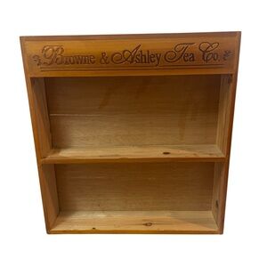 Vintage Browne & Ashley Tea Co Wooden Wall Shelf Trinket Spice Display Miniature